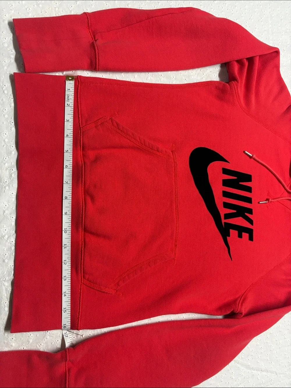 Nike Red Women’s Crewneck Hoodie with Black Logo